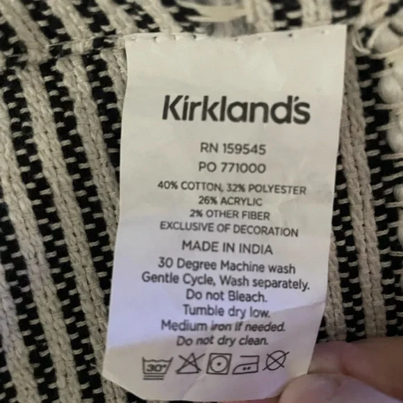 Kirklands 48 inch by 62 inch tassel throw - Picture 3 of 3